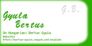 gyula bertus business card